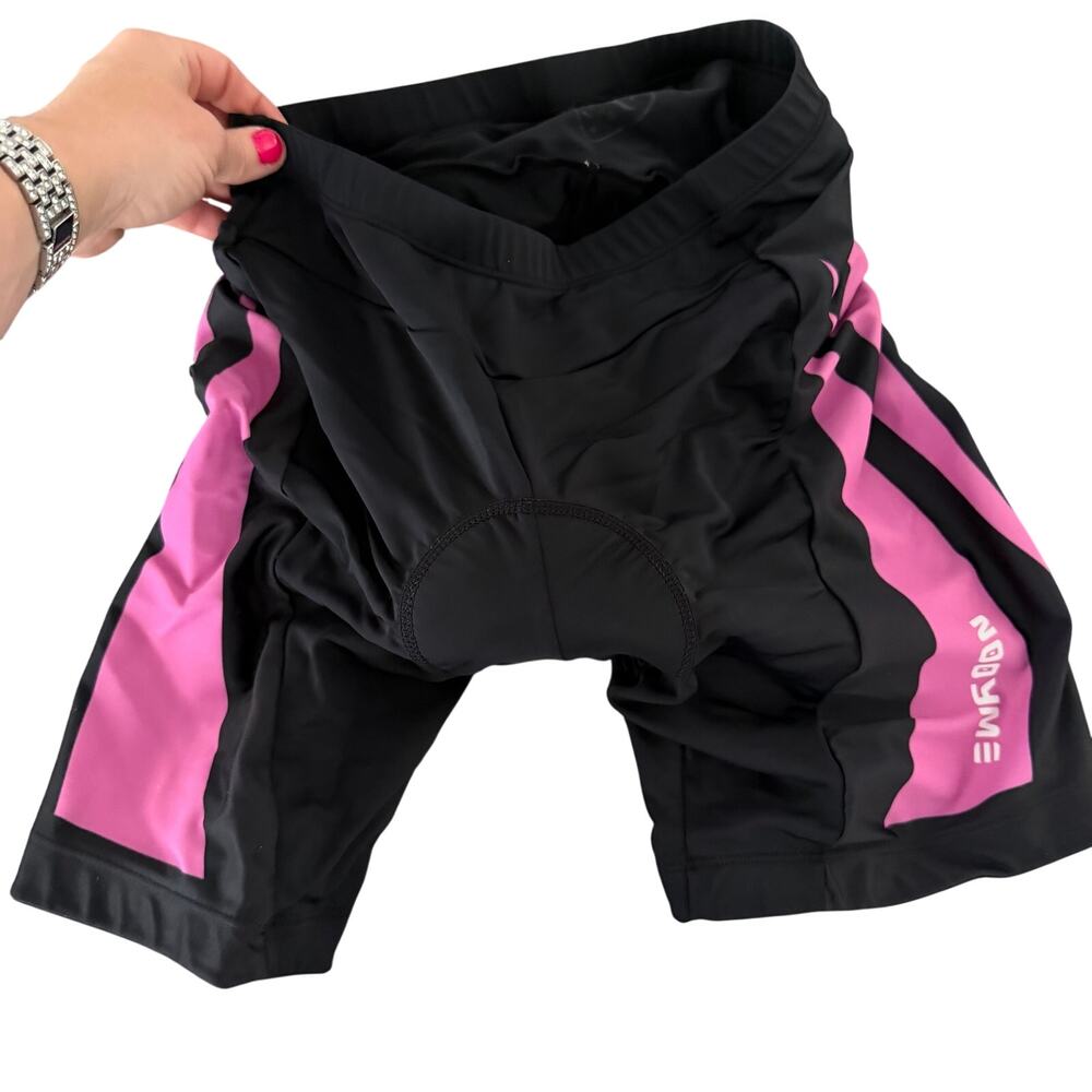 Nooym womens cycling shorts triathlon sz M black pink padded Ironman biker